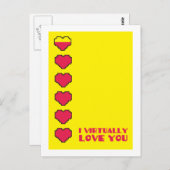 Carte Postale Je vous aime virtuellement les coeurs numériques (Devant / Derrière)