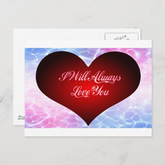 Carte Postale Je vous aimerai toujours (Devant / Derrière)