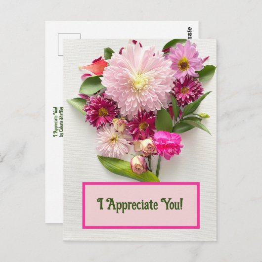 Carte Postale Je Vous Apprécie ! (Devant / Derrière)