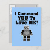 Carte Postale Je Vous Commande De M'Aimer Robot (Devant / Derrière)