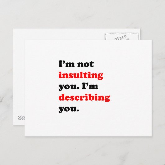 Carte Postale Je vous décrit (Devant / Derrière)