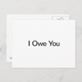 Carte Postale Je Vous Dois (Devant / Derrière)