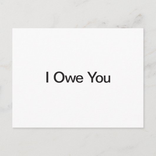 Carte Postale Je Vous Dois (Devant)
