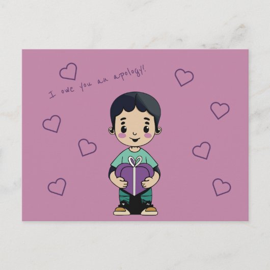 Carte Postale Je vous dois des excuses (Devant)