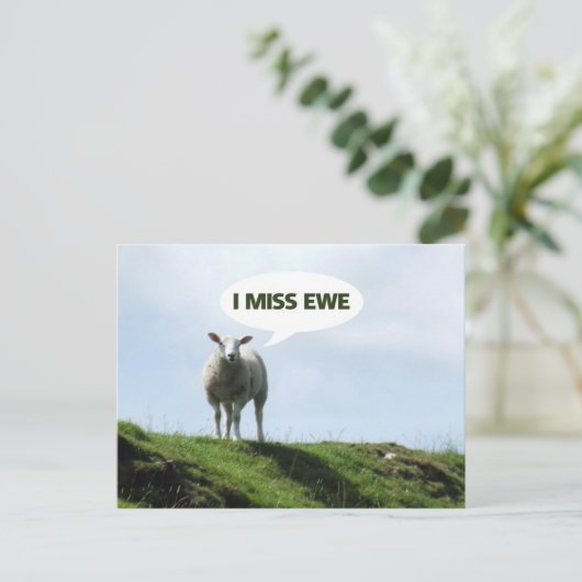 Carte Postale Je vous manque Funny Sheep Brebis (Debout devant)