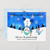 Carte Postale Je vous souhaite un joyeux Noël à l'envers de Snow (Devant / Derrière)