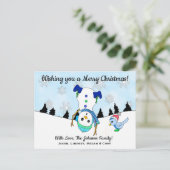 Carte Postale Je vous souhaite un joyeux Noël à l'envers de Snow (Debout devant)