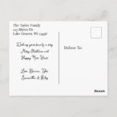 Carte Postale Je vous souhaite un joyeux Noël et une bonne année (Dos)