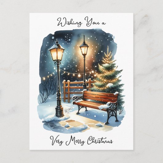 Carte Postale Je vous souhaite un joyeux Noël et une bonne année (Devant)