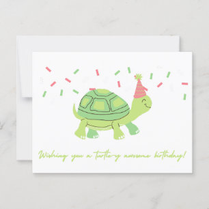 Carte Postale Je vous souhaite un super anniversaire à la tortue
