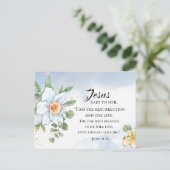 Carte Postale Jean 11:25 Verse Bible Fleurs de printemps Pâques (Debout devant)