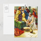 Carte Postale Jean 13:4-17 Laver les pieds des disciples (Devant / Derrière)