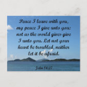 Carte Postale Jean 14:27 Paix Je pars avec toi (Devant)