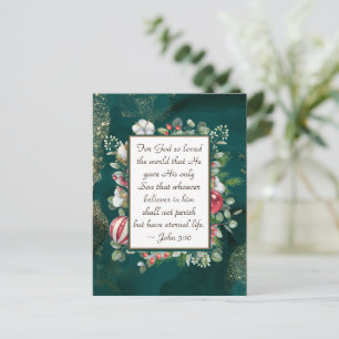 Carte Postale Jean 3:16 Dieu a tellement aimé la Bible Mondiale