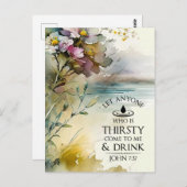 Carte Postale Jean 7:37 Quiconque a soif vient à Moi Bible (Devant / Derrière)