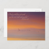 Carte Postale Jean 8:32 Écriture La Vérité Vous Libérera (Devant / Derrière)