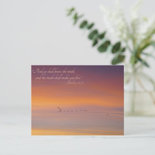 Carte Postale Jean 8:32 Écriture La Vérité Vous Libérera (Debout devant)