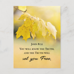 Carte Postale Jean 8:32 La Vérité vous mettra LIBRE Bible Verse
