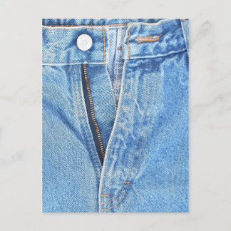 Carte postale jean bleu invitation ouverte