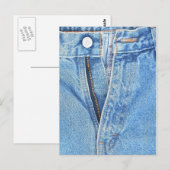 Carte postale jean bleu invitation ouverte (Devant / Derrière)