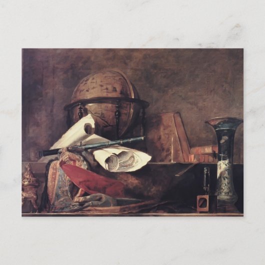 Carte Postale Jean Chardin - Les attributs des sciences (Devant)