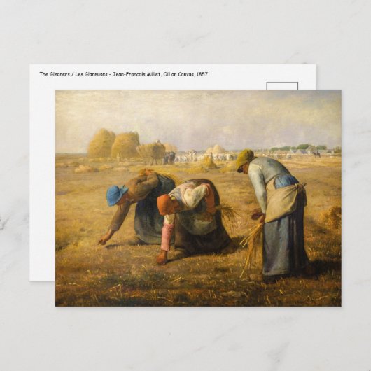 Carte Postale Jean-Francois Millet - Les Glaneuses (Devant / Derrière)