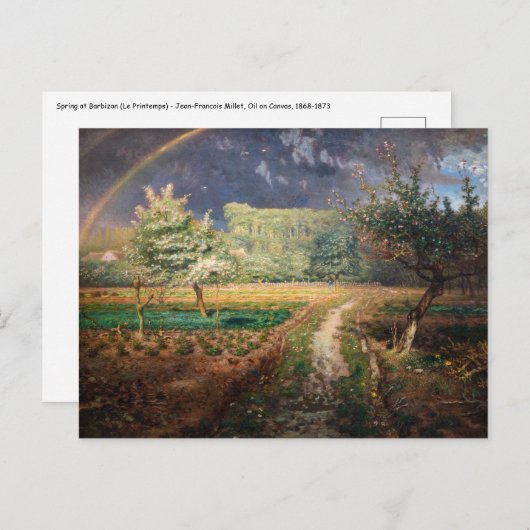 Carte Postale Jean-François Millet - Printemps à Barbizon (Devant / Derrière)