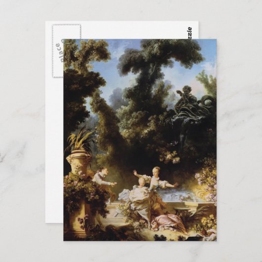 Carte Postale Jean-Honore Fragonard - Progrès de la poursuite de (Devant / Derrière)