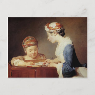 Carte Postale Jean-Simeon Chardin - La jeune institutrice