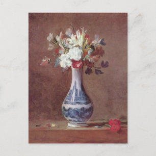 Carte Postale Jean Simeon Chardin - La vie morte, Les fleurs dan