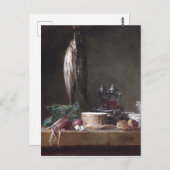 Carte Postale Jean-Siméon Chardin Vie morte avec poisson (Devant / Derrière)