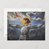 Carte Postale Jeanne d'Arc avec bannière (Devant / Derrière)