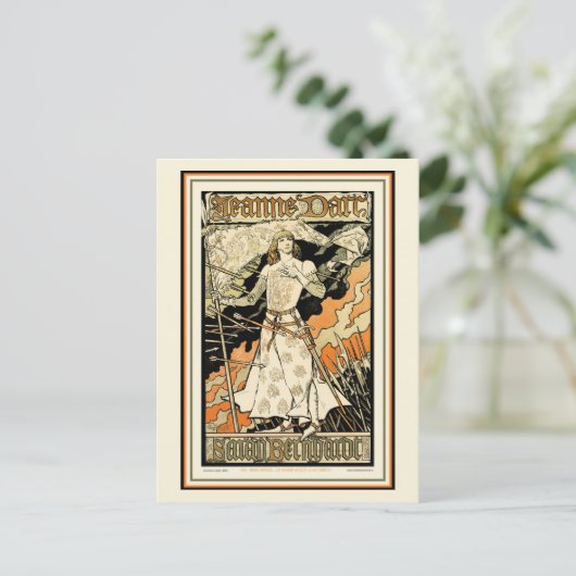 Carte postale : Jeanne d'Arc, Sarah Bernhardt (Debout devant)