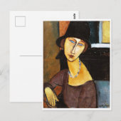 Carte Postale Jeanne Hébuterne au chapeau et au collier, Modigli (Devant / Derrière)