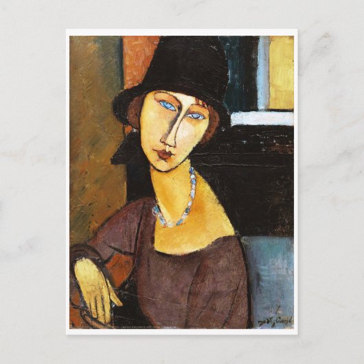 Carte Postale Jeanne Hébuterne au chapeau et au collier, Modigli (Devant)