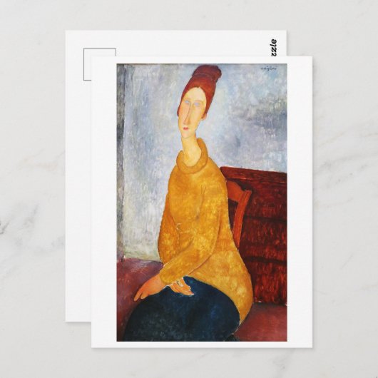 Carte Postale Jeanne Hébuterne au pullover jaune, Modigliani (Devant / Derrière)
