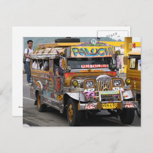 Carte Postale Jeepney (Devant / Derrière)
