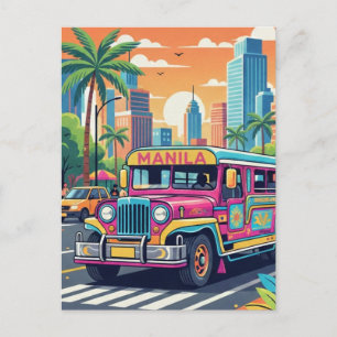 Carte Postale Jeepney à Manille Philippines Voyage