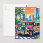 Carte Postale Jeepney in Manila Philippines Travel (Devant / Derrière)