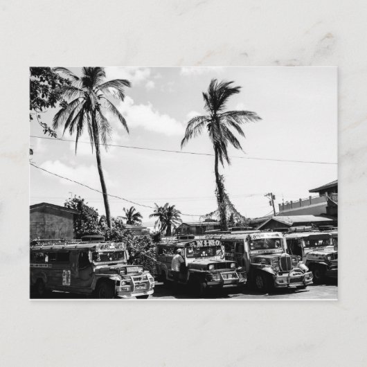 Carte postale Jeepneys monochrome (Devant)