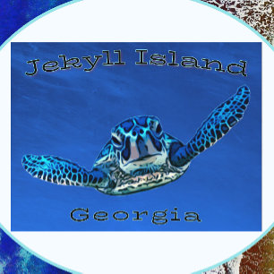 Carte Postale Jekyll Island Géorgie Natation Tortue de mer