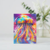 Carte Postale Jellyfish colorée Art abstrait (Debout devant)