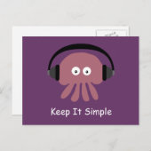 Carte Postale Jellyfish & headphones Keep It Simple postcard (Devant / Derrière)