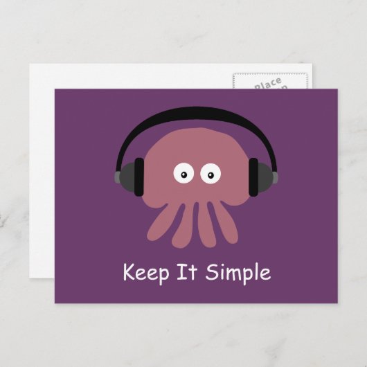 Carte Postale Jellyfish & headphones Keep It Simple postcard (Devant / Derrière)