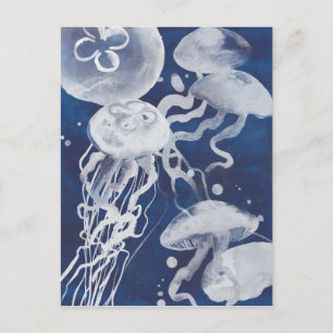 Carte Postale Jellyfish on Navy Background