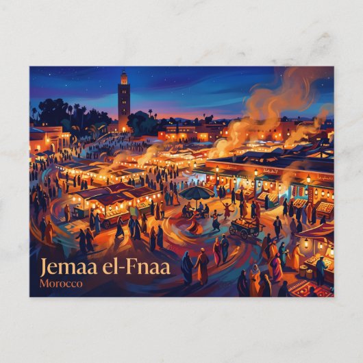 Carte Postale Jemaa el-Fnaa Maroc (Devant)