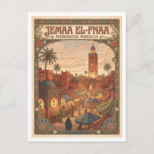 Carte Postale Jemaa el-Fnaa Marrakech Maroc (Devant)