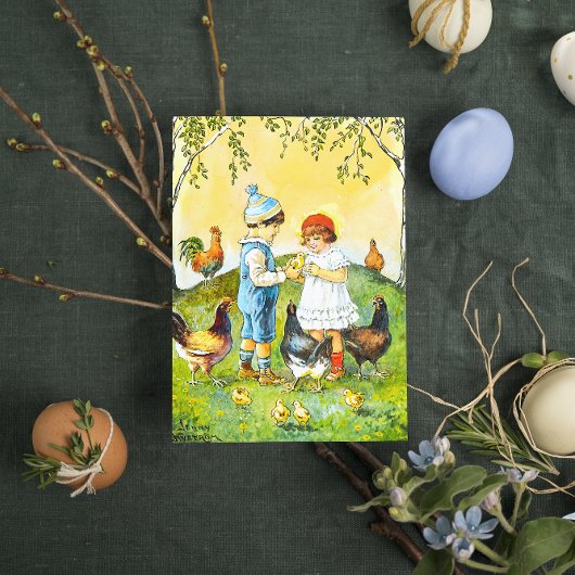 Carte Postale Jenny Nyström Vintage et doux Pâques