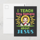Carte Postale J'Enseigne Les Petits Humains Sur Jésus Enseignant (Devant / Derrière)