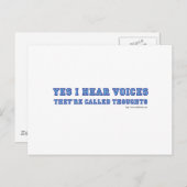 Carte Postale J'entends des voix (Devant / Derrière)